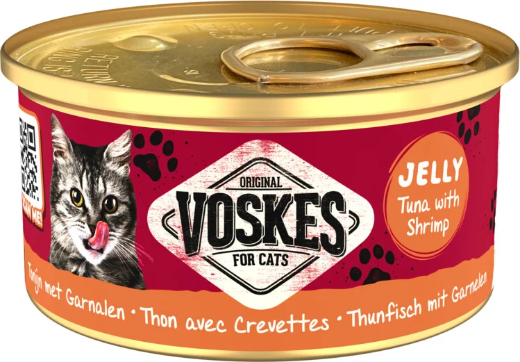 Voskes Kattenvoer Nat Tonijn met Garnalen 85 gr