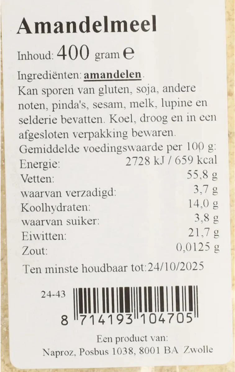 Boerjan Amandelmeel 400GR