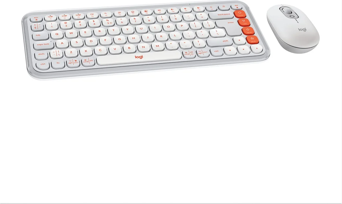 Logitech Pop Icon Combo toetsenbord en muis set Wit