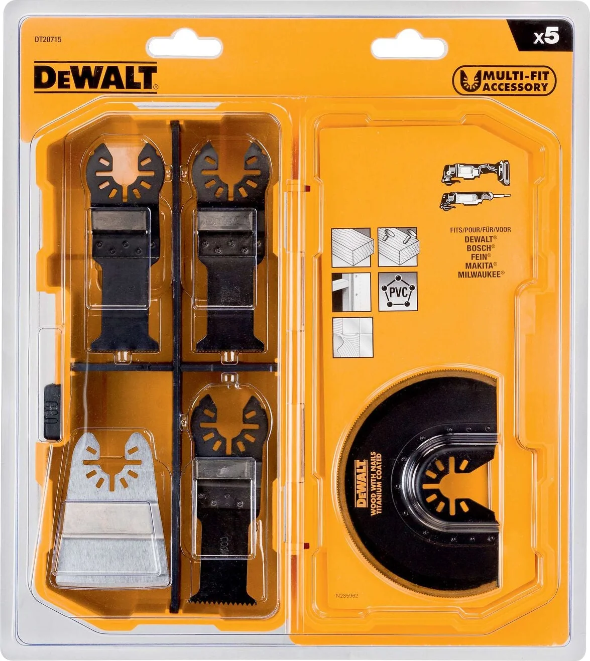 DeWALT DT20715 Multitool Accessoireset 5-delig in Toughcase