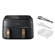 Philips 3000 series Dual Basket NA352/00 + Dubbellaagse kookset