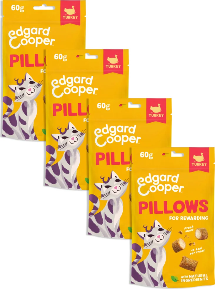 4x Edgard & Cooper Adult Pillows Kattensnack Kalkoen 60 gr