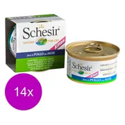 14x Schesir Kattenvoer Kitten 3-12 Kip - Aloe in Gelei 85 gr