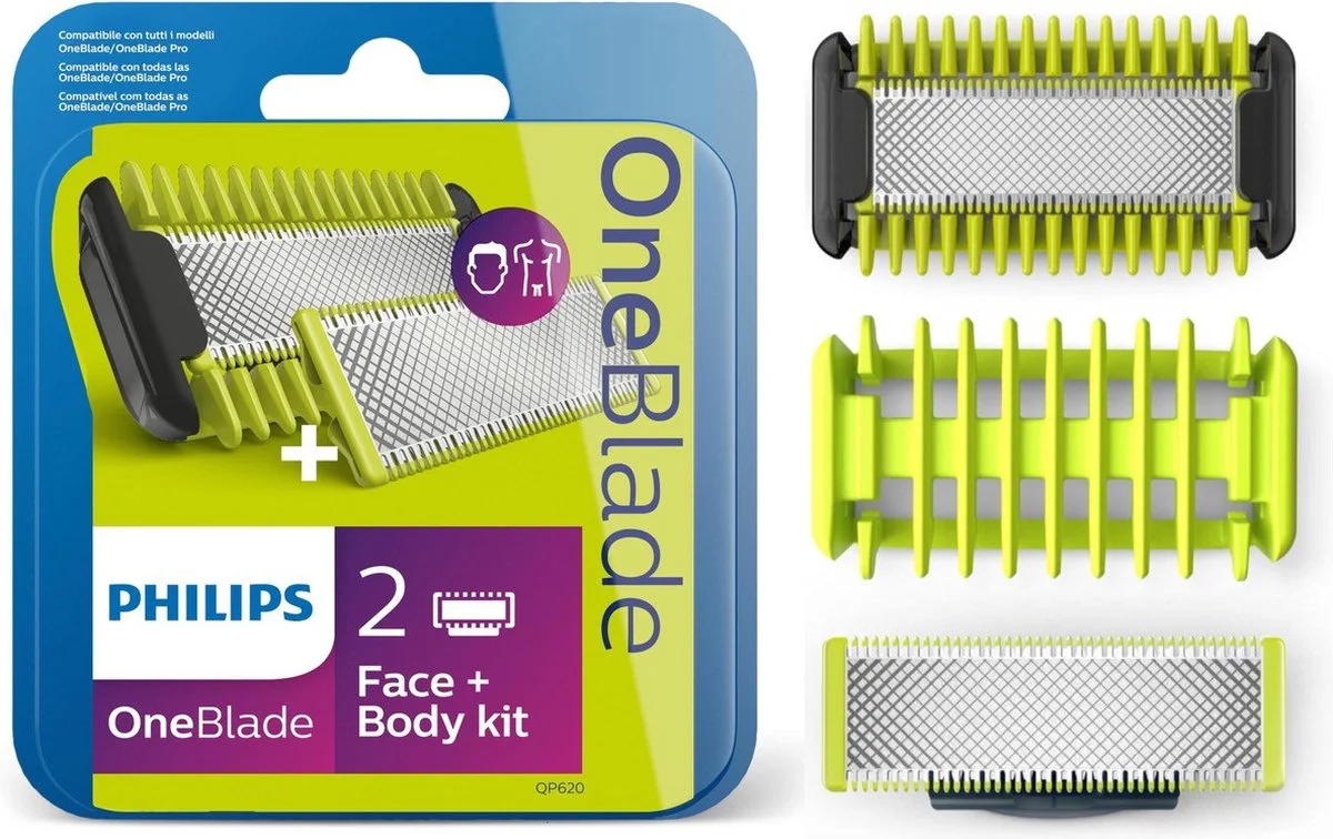 Philips OneBlade Original Blade - Vervangmesjes Body Kit - 2 stuks - QP620/50