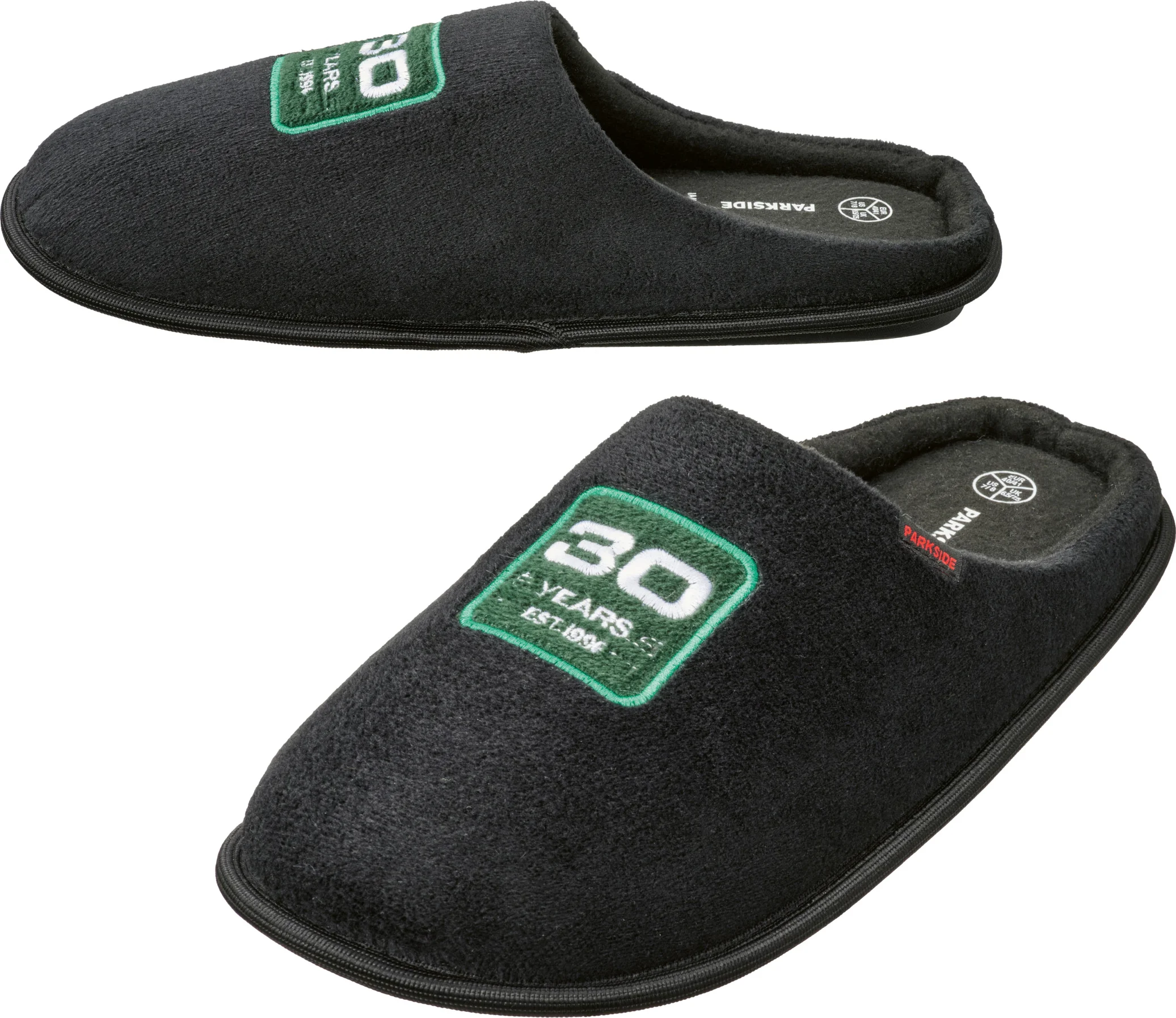 PARKSIDE Heren pantoffels, Fan Edition (Zwart, 40/41)