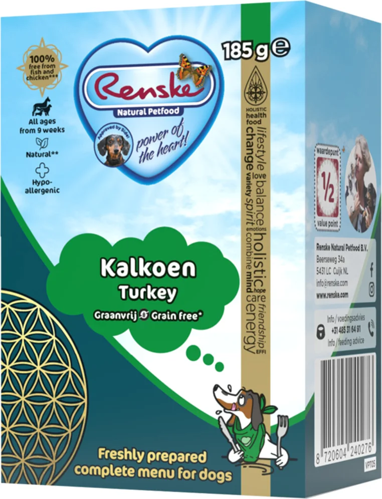 Renske Vers Graanvrij Tetra Hondenvoer Nat Kalkoen 185 gr
