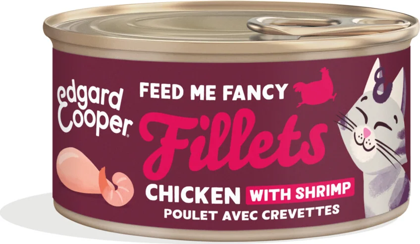 24x Edgard & Cooper Kattenvoer Fillets Kip & Garnaal 70 gr