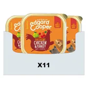11x Edgard & Cooper Kuipje Vers Vlees Hondenvoer Kip - Kalkoen 150 gr