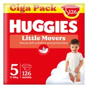 Huggies® Little Movers baby luiers, Maat 5 (11 tot 25 kg), 126 luiers met Disney© designs, Giga pack