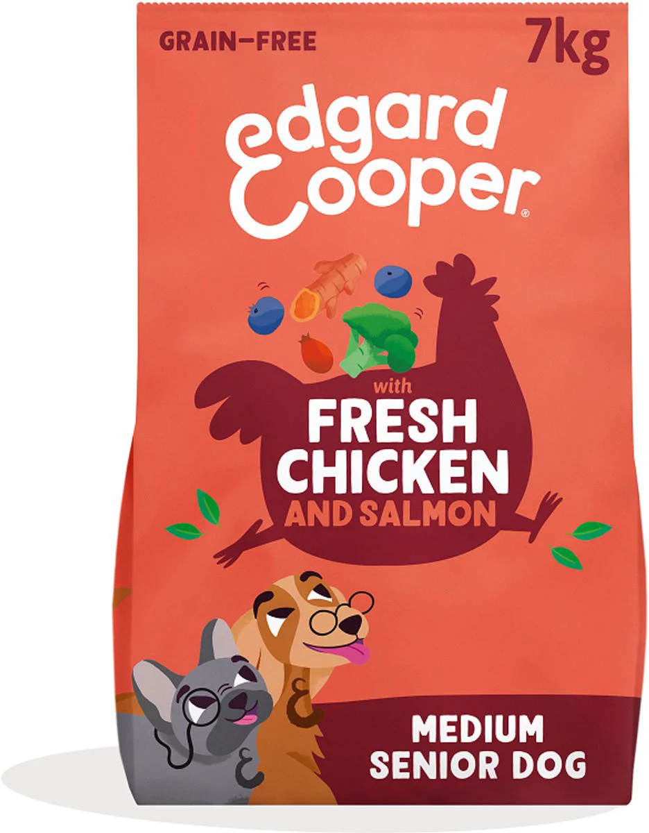 Edgard & Cooper Hondenvoer Droog Scharrelkip - Noorse Zalm Senior 7 kg