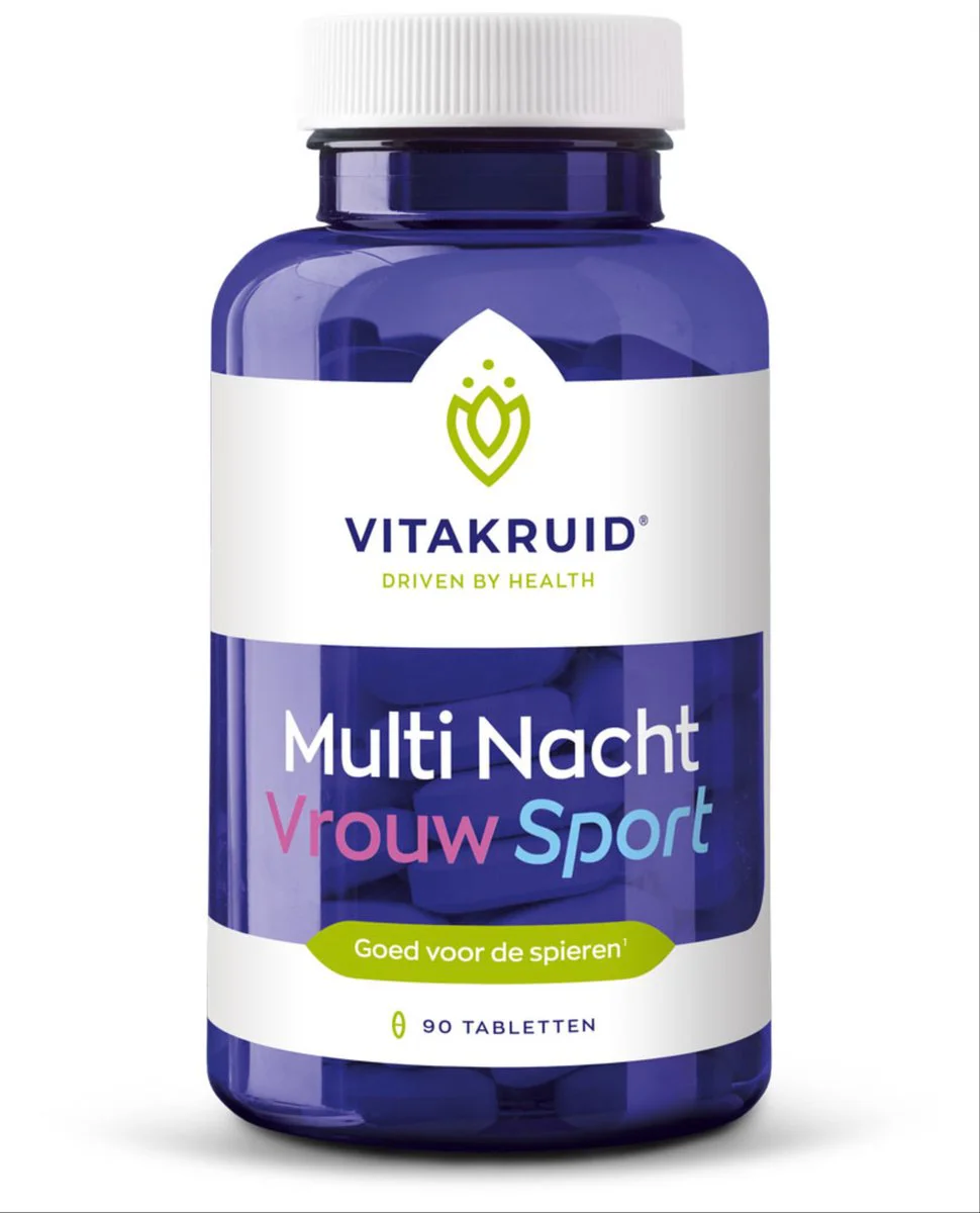 Vitakruid Multi Nacht Vrouw Sport 100% Vegan Tabletten 90TB