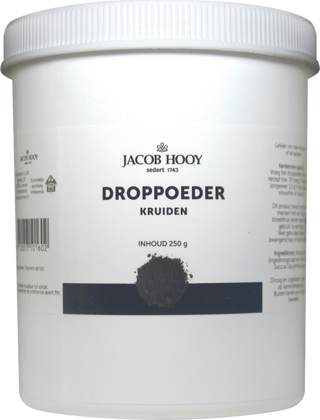 Jacob Hooy Droppoeder Kruiden Pot 250GR