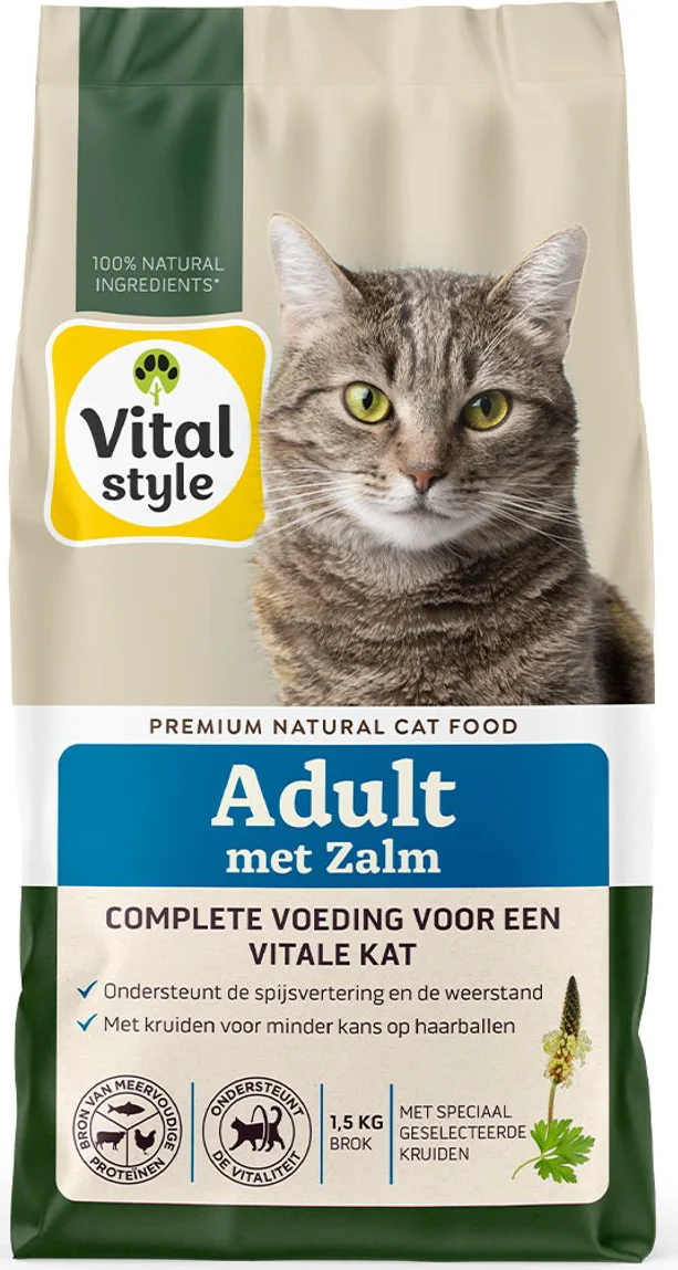 Vitalstyle Adult Zalm Kattenvoer 1,5 kg