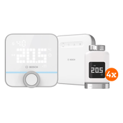 Bosch Slimme Radiatorknoppen 4-Pack + Slimme Kamerthermostaat + Smart Home Controller