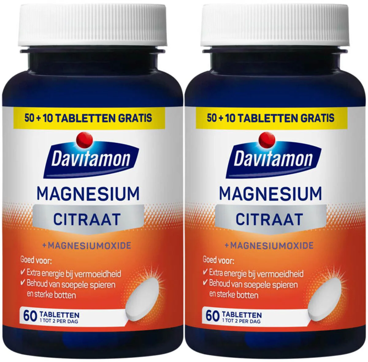 2x Davitamon Magnesium Citraat 60 tabletten