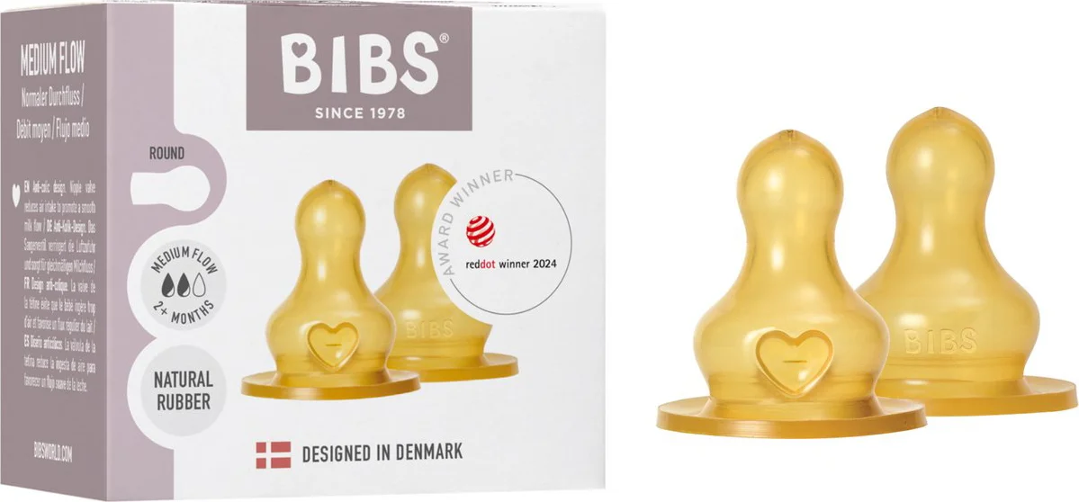 BIBS Medium Flow 2+ Maanden Flessenspenen 2ST