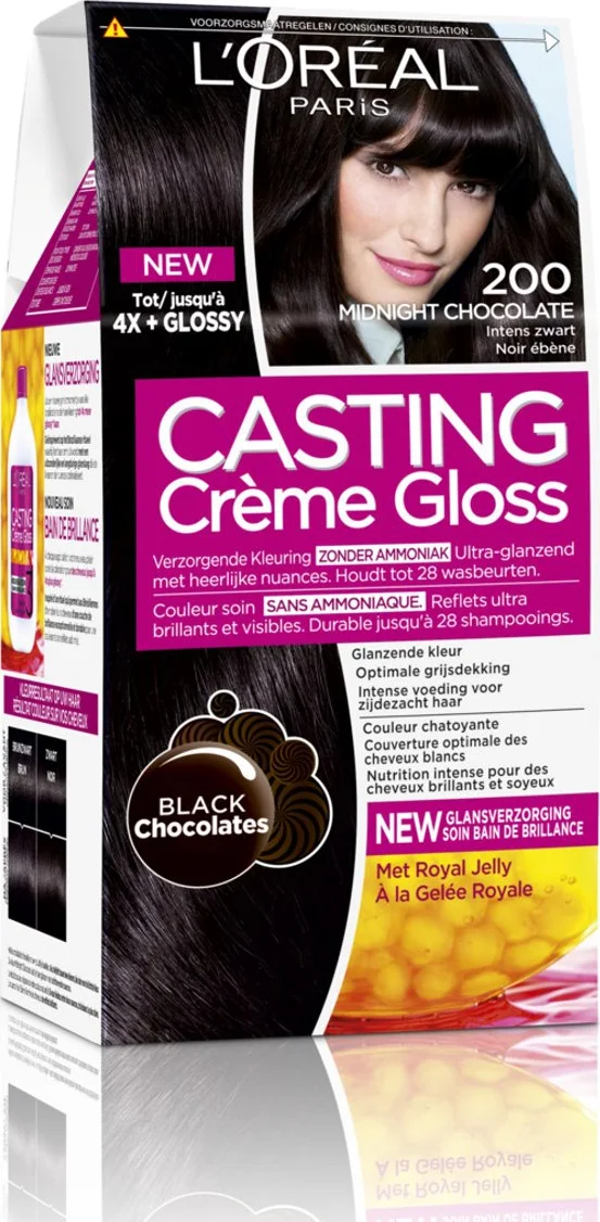 L'Oréal Casting Crème Gloss Semi-Permanente Haarkleuring 200 Zeer Donkerbruin