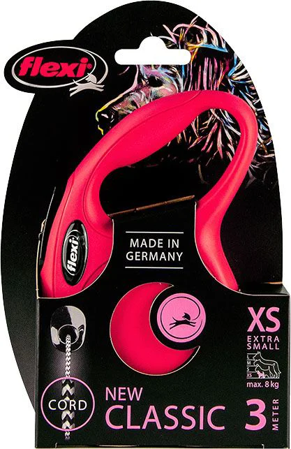 Flexi New Classic Koord - Hondenriem - Rood - XS - 3 M