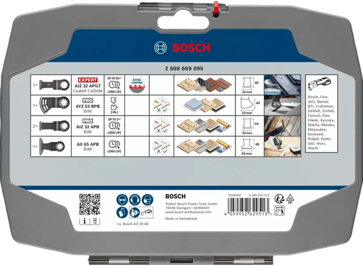 Bosch Professional Multitool zaagbladenset elektricien en gipsplaten 5-delig - 2608669095