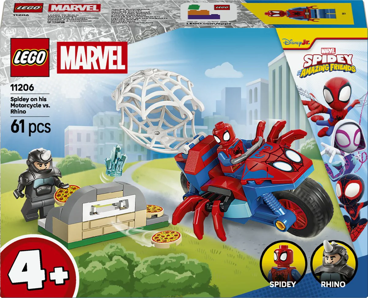LEGO Marvel Spidey op zijn motor vs. Rhino 11206