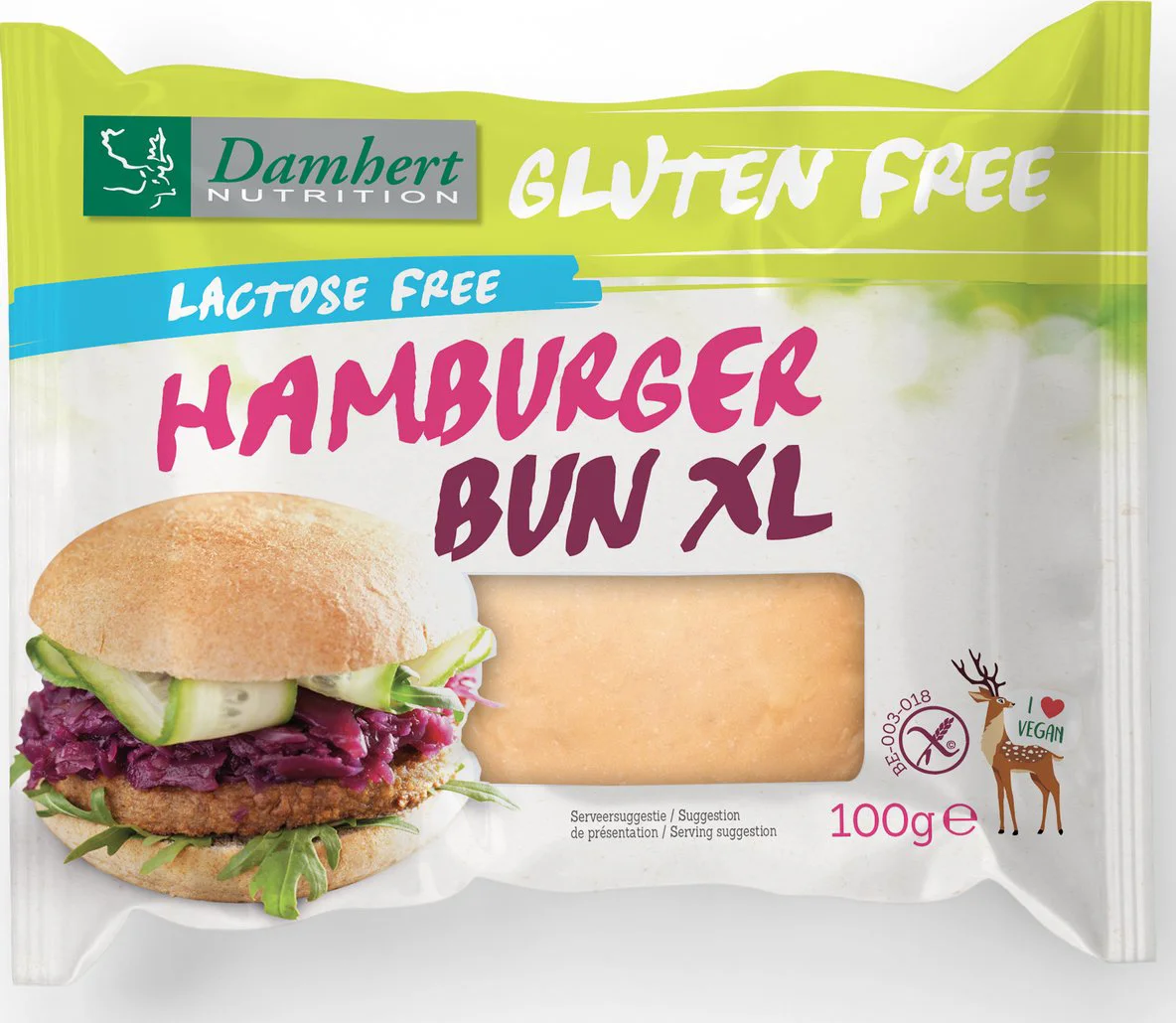 Damhert Glutenvrije Hamburger Bun XL 100GR
