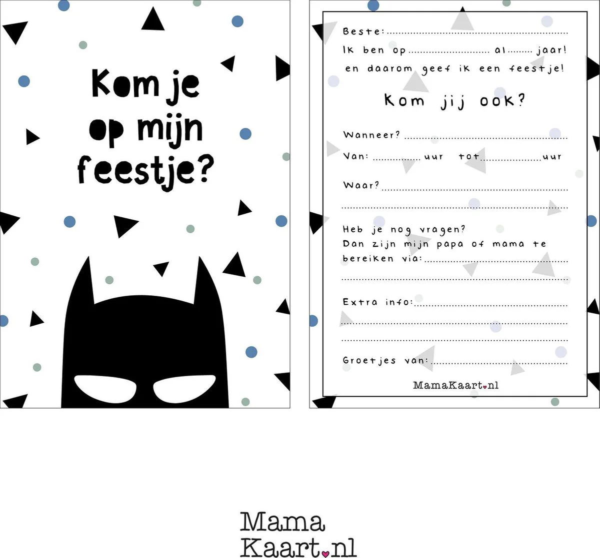 Uitnodigingen feestje - Batman - Super hero - Jongen - MamaKaart.nl