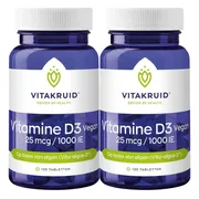 2x Vitakruid Vitamine D3 25 mcg Vegan 120 tabletten
