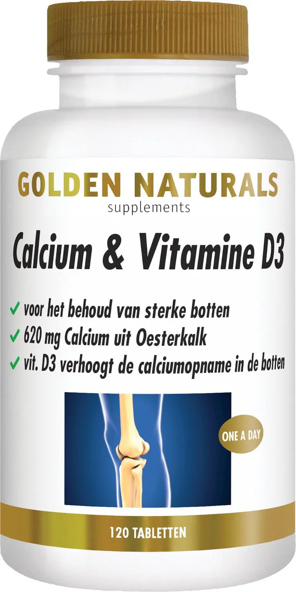 Golden Naturals Calcium & Vitamine D3 Tabletten 120TB