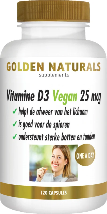 2x Golden Naturals Vitamine D3 25 mcg Vegan 120 capsules