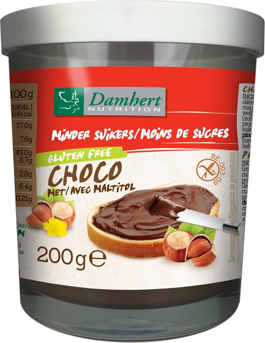 Damhert Minder Suikers Chocopasta 200GR
