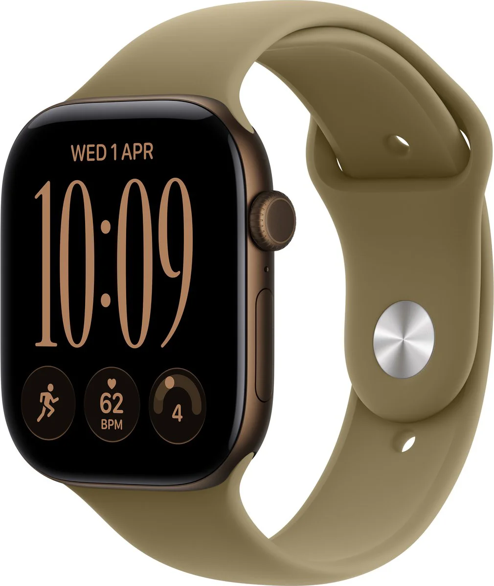 Apple Watch Series 12 Cellular 46mm Donkerbrons Sportband M/L