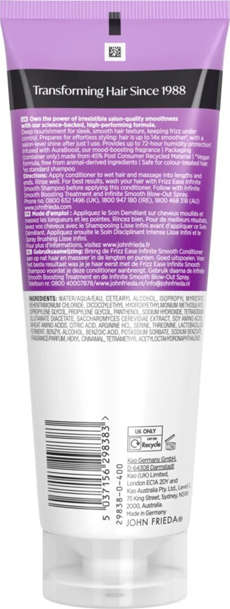 John Frieda Frizz Ease Infinite Smooth Conditioner 250ML