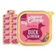 11x Edgard & Cooper Kuipje Vers Vlees Puppy Hondenvoer Eend - Kip 150 gr