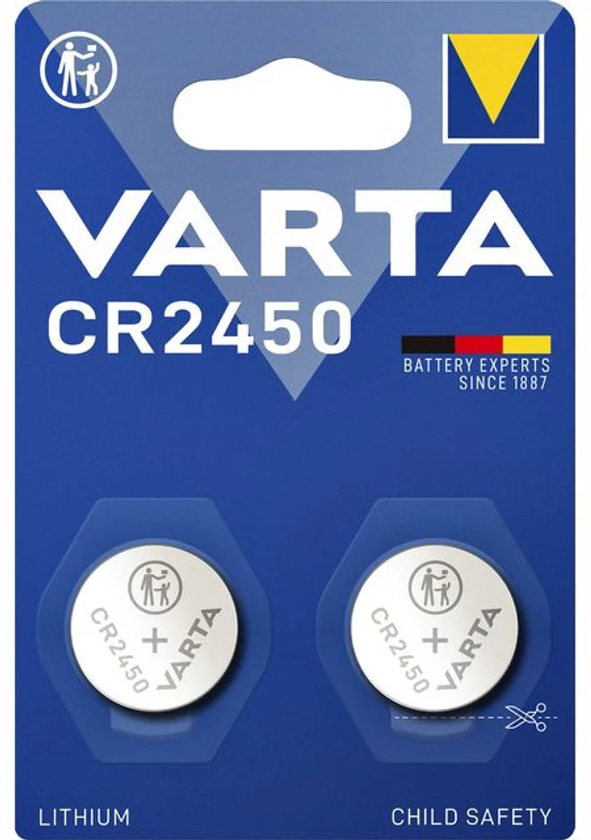 Varta LITHIUM Coin Batterijen CR2450 Blister 2 stuks