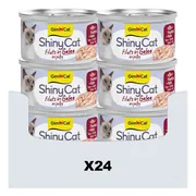 24x GimCat Kattenvoer Nat ShinyCat Filets in Jelly Tonijn & Kip 70 gr
