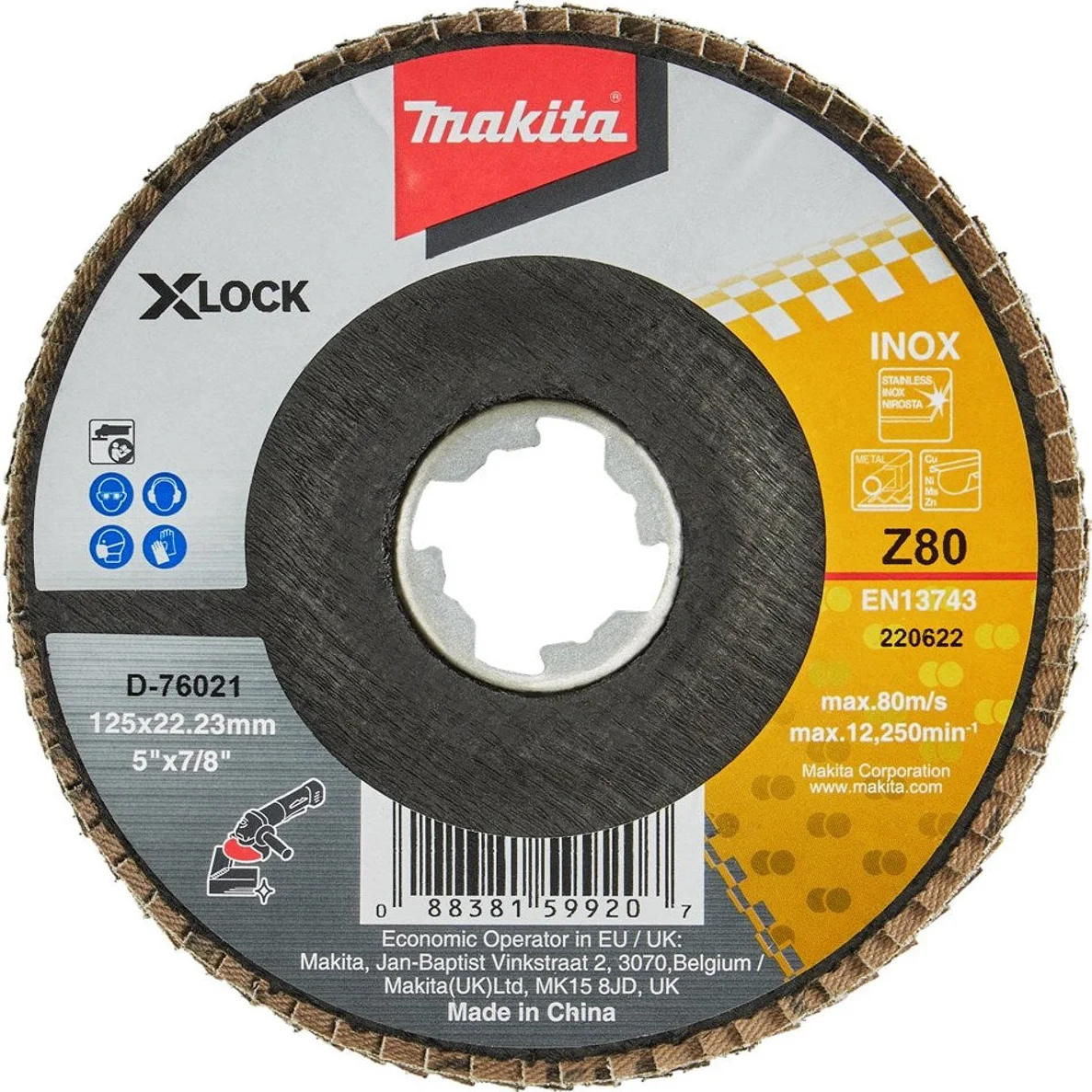 Makita D-76021 Lamellenschuurschijf Z80 X-LOCK | 125mm