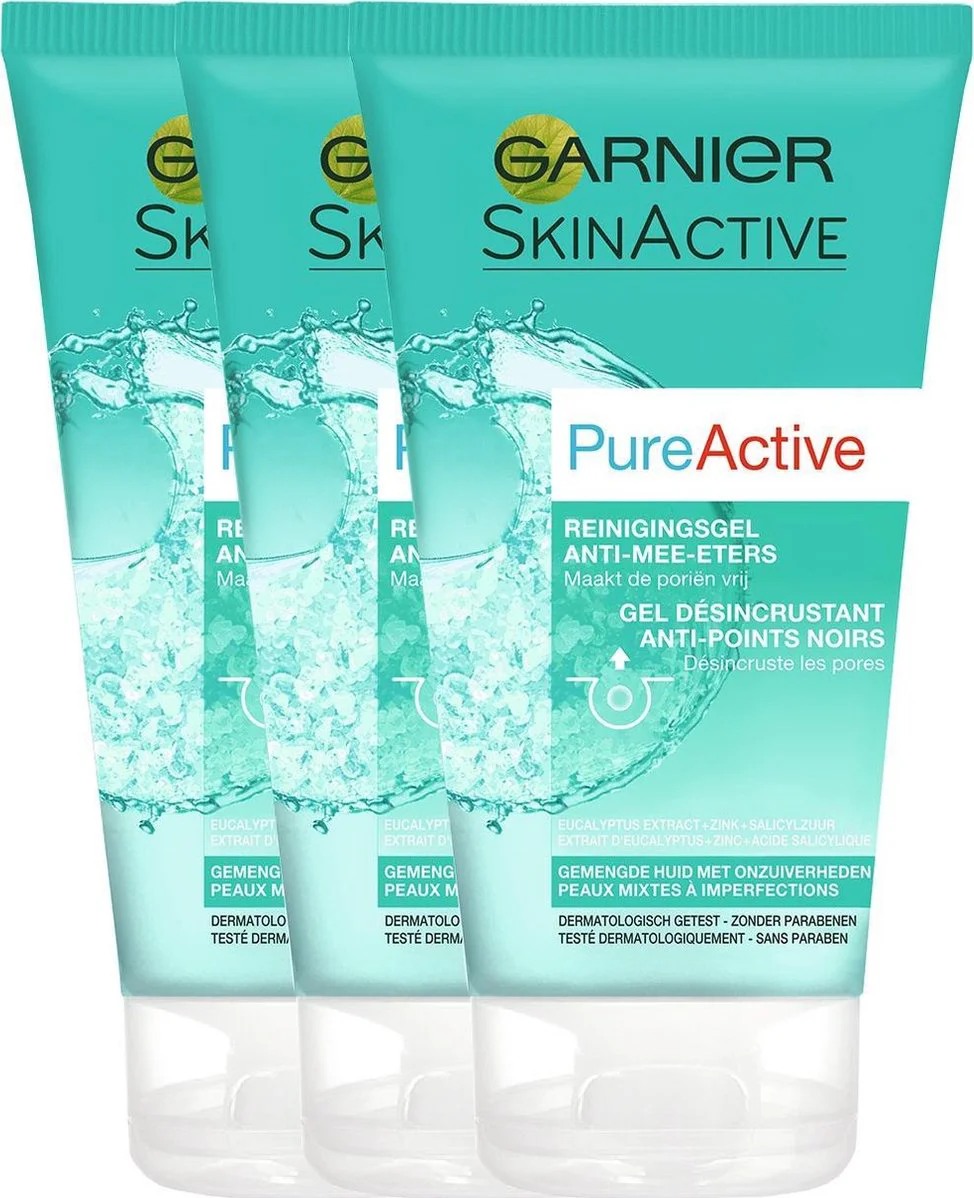 3x Garnier PureActive Dagelijkse Scrub 150 ml