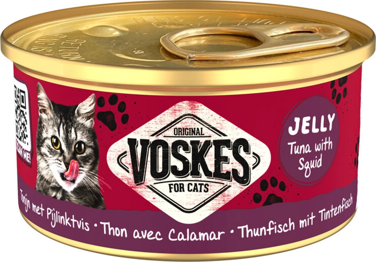 Voskes Kattenvoer Nat Tonijn met Pijlinktvis 85 gr
