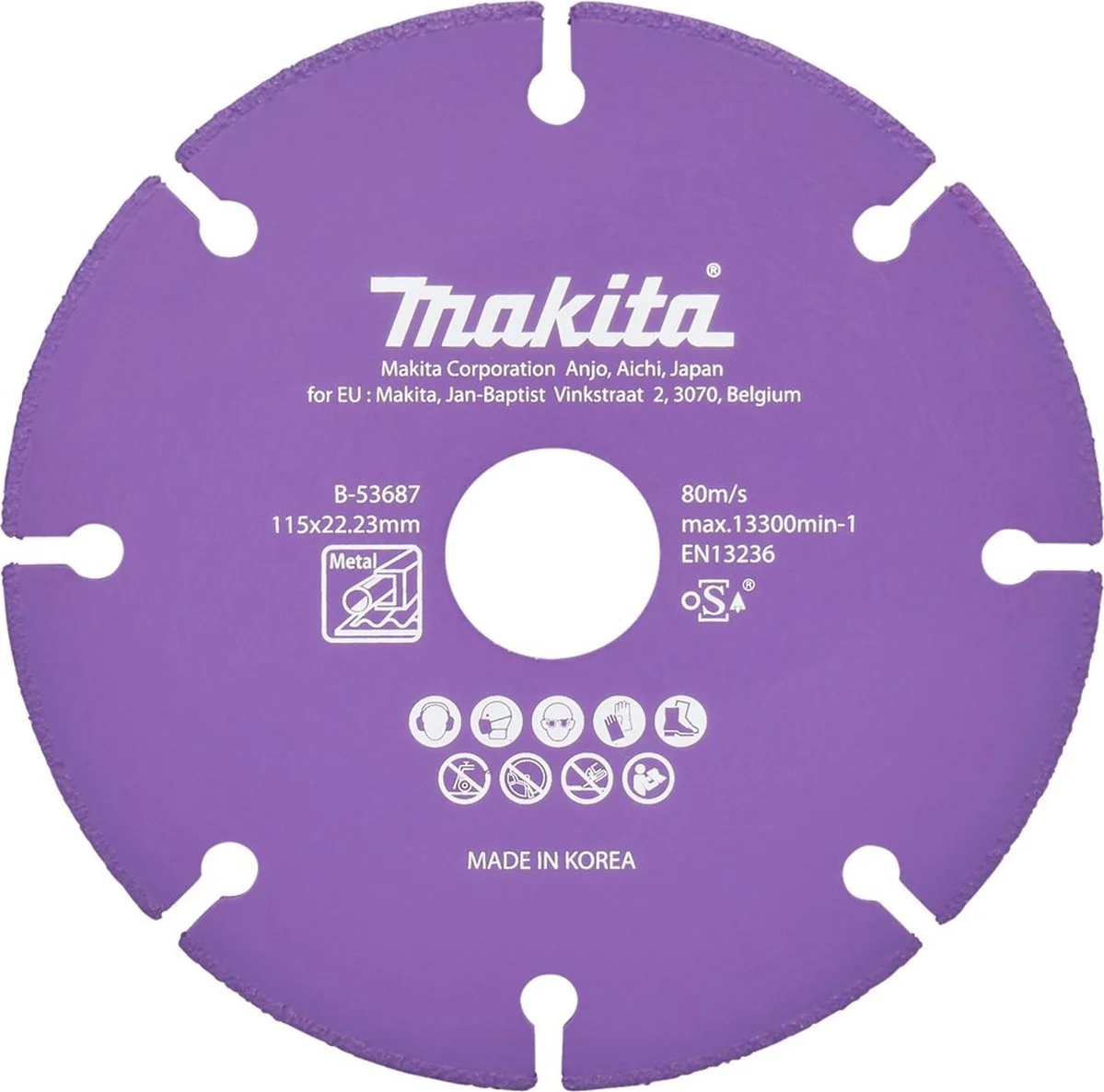 Makita B-53687 Diamantschijf staal | 115 x 22,23 x 1,3 mm