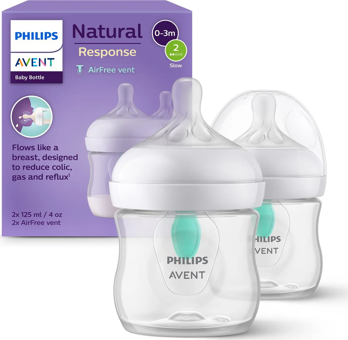 Philips Avent Voedingsfles Natural Response AirFree-ventiel 2-Pack 125 ml