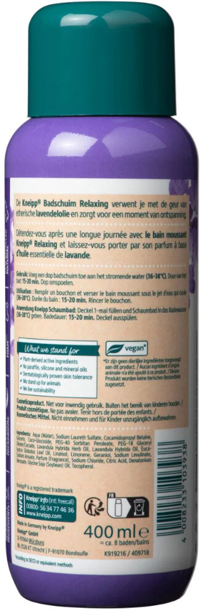 3x Kneipp Badschuim Relaxing Lavendel 400 ml