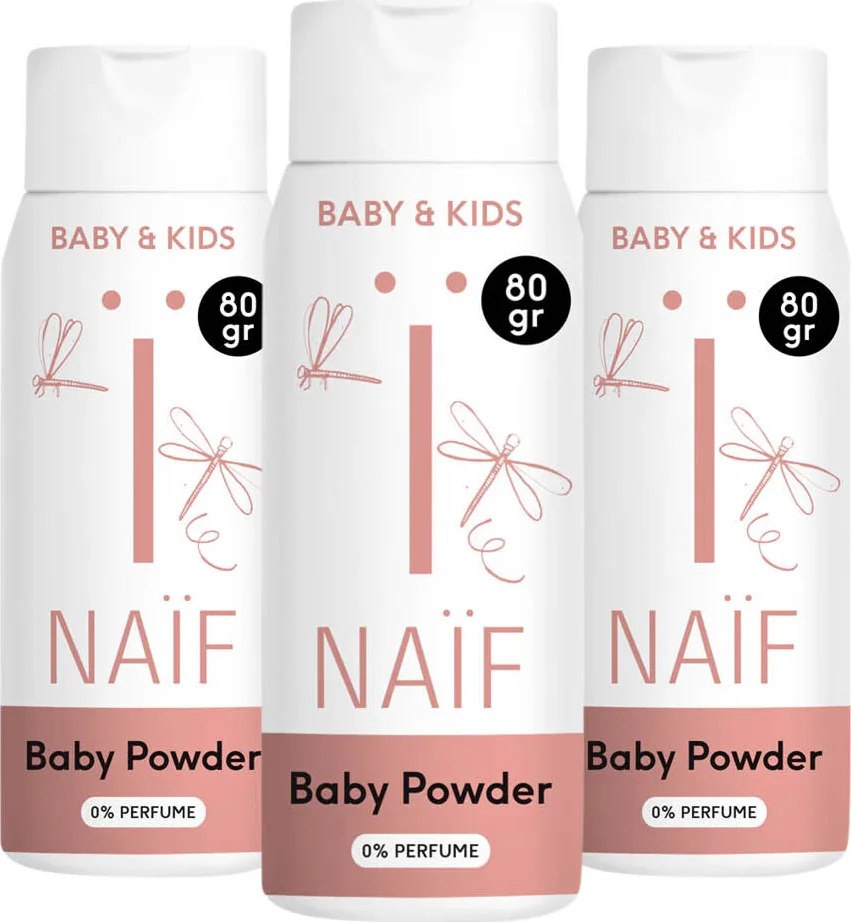 3x Naif Baby & Kids Babypoeder 80 gr