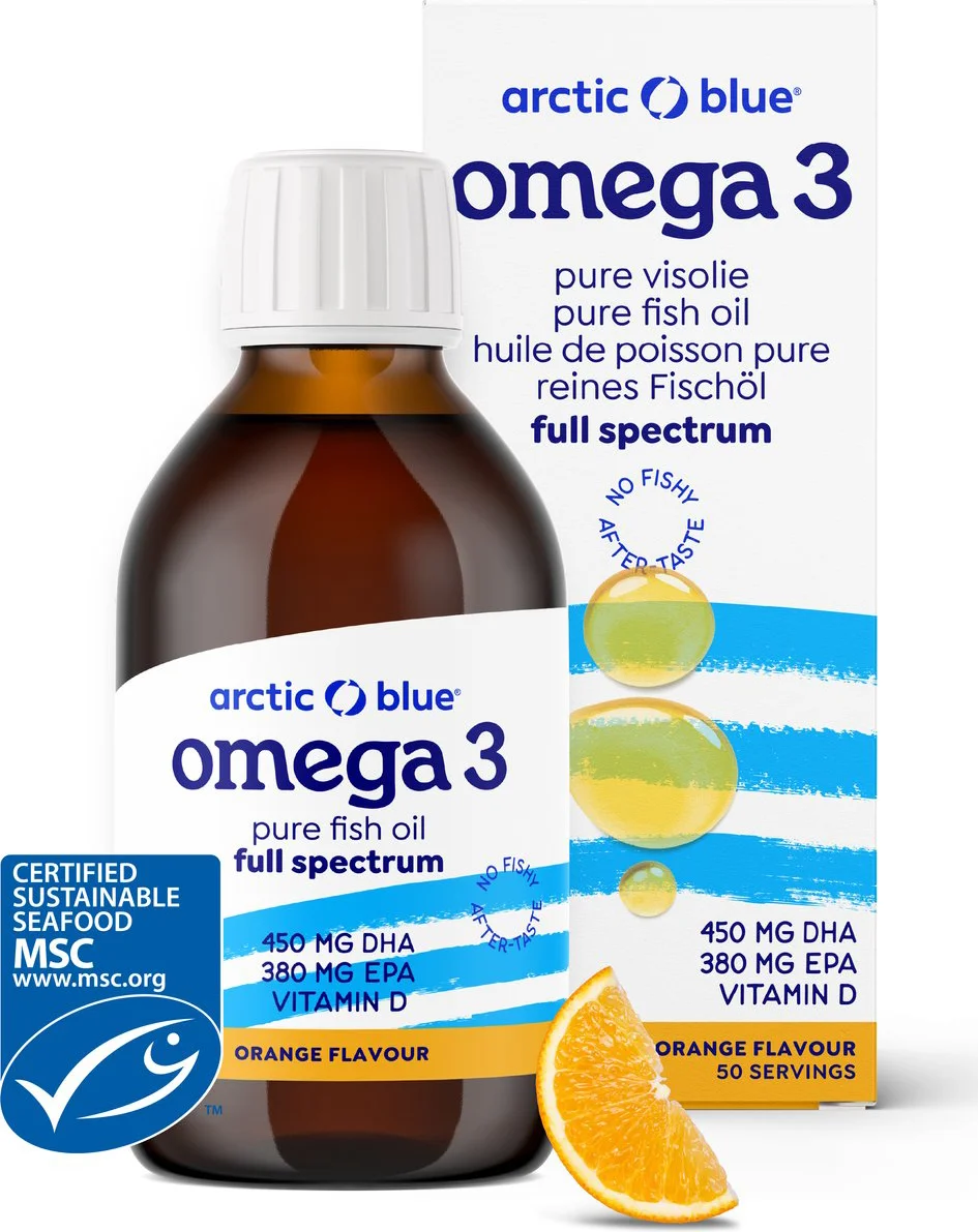 Arctic Blue Omega 3 Pure Fish Oil Orange Flavour 250ML
