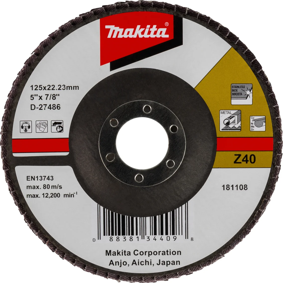 Makita D-27486 Lamellenschuurschijf Z40 | 125mm