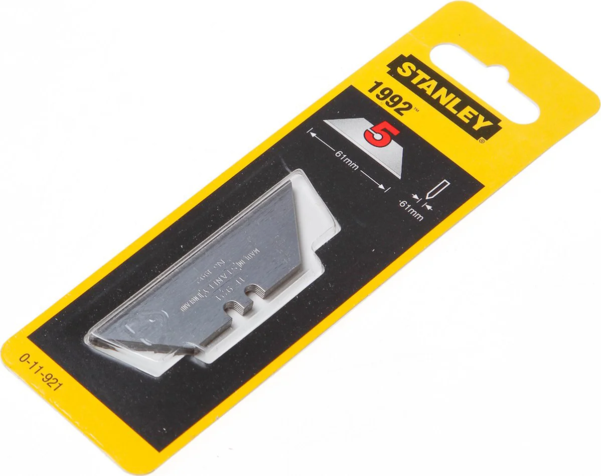 Stanley 0-11-921 Trapeziumreservemesjes 1992 zonder gaten VE=5