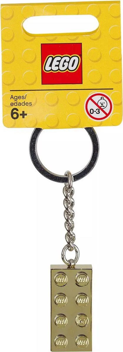 LEGO gouden sleutelhanger met 2x4 noppen