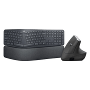 Logitech K860 + Logitech MX Vertical Ergo Muis