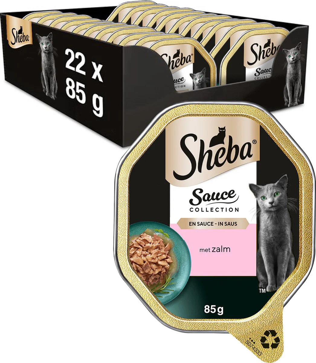 22x Sheba Kattenvoer Natvoer Sauce Lovers Zalm 85 gr
