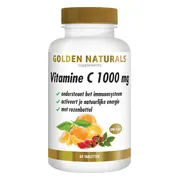 2x Golden Naturals Vitamine C 1000mg Rozenbottel Vegan 60 tabletten