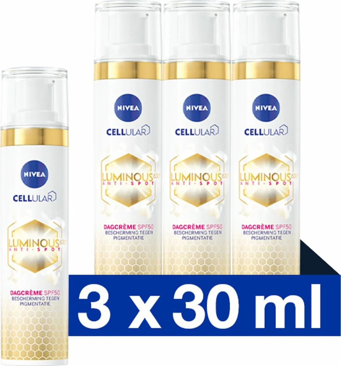 3x NIVEA Cellular Luminous Anti-Pigment Dagcrème SPF50 40 ml